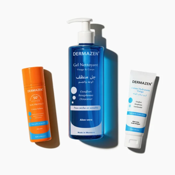 Pack nettoyage, hydratation et protection peau sèche